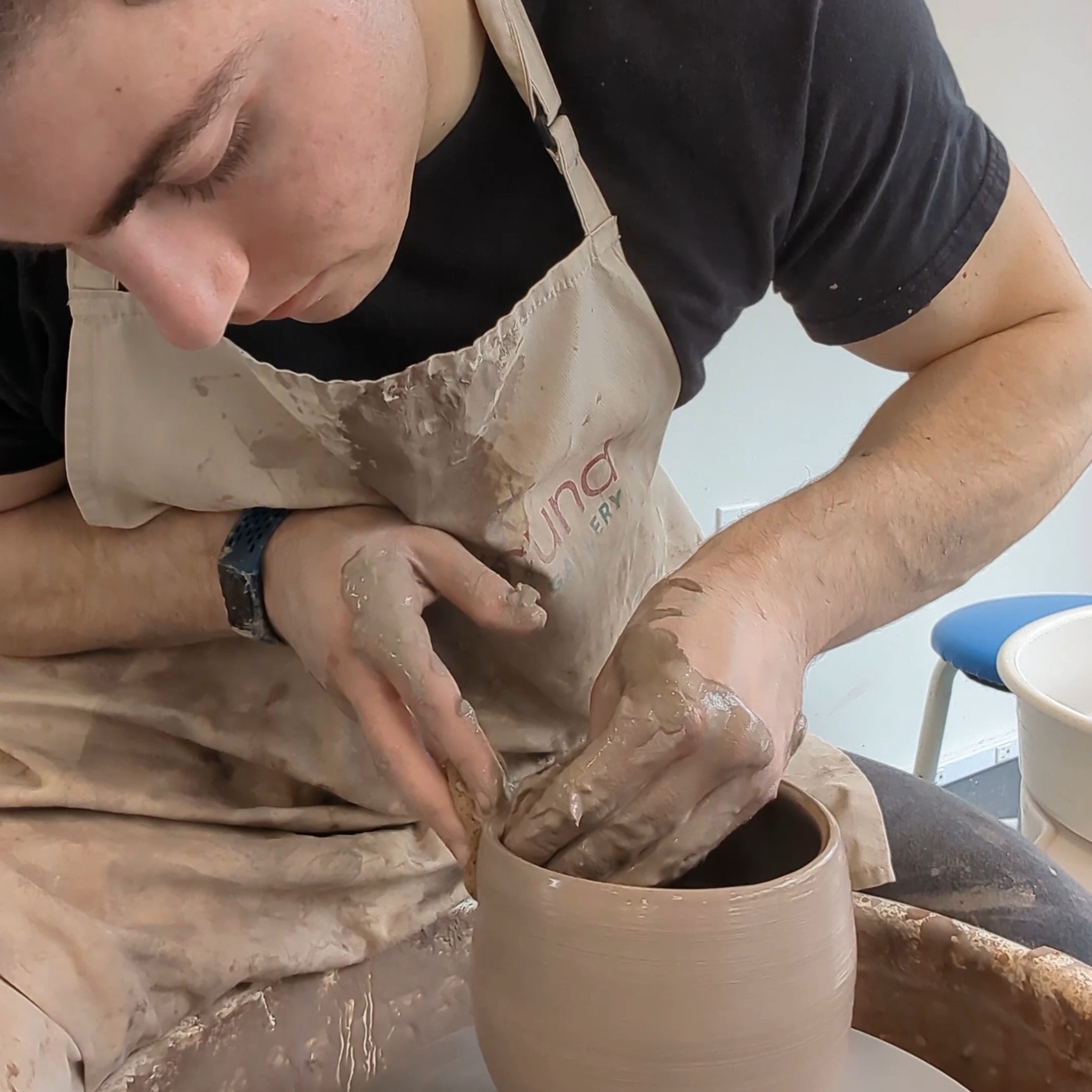 Picture of me at a pottery wheel